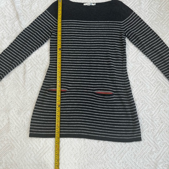 Boden Sweater Dress Striped - Long Sleeve Women's - Size US 8 Front Pockets Gray - Picture 3 of 10